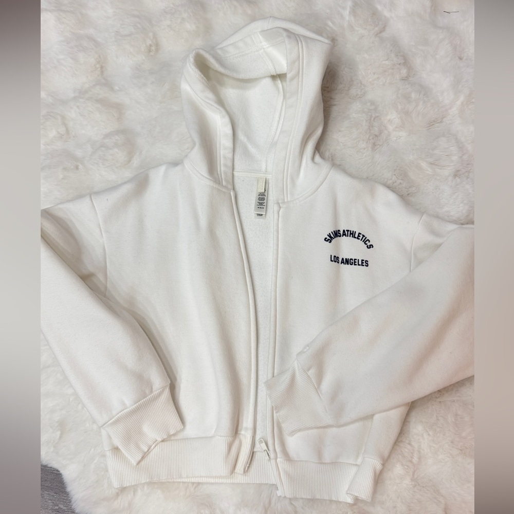 Skims cotton fleece shrunken zip up hoodie Los Angeles limited edition